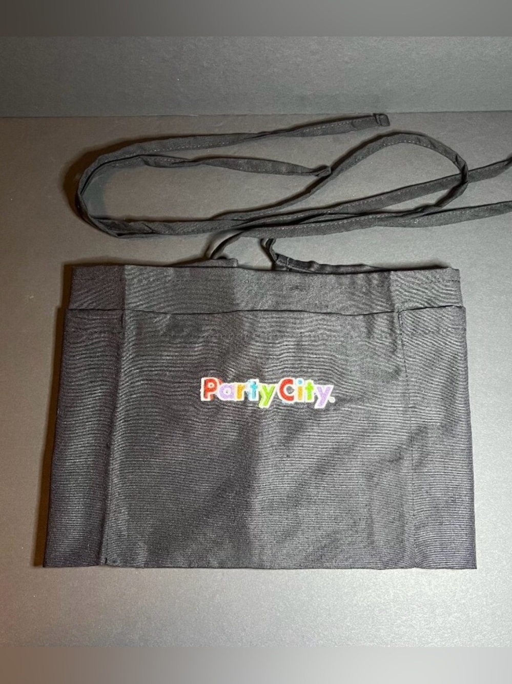 Party City Supply Store Employee Staff Black 3 Pocket Classic Logo Apron